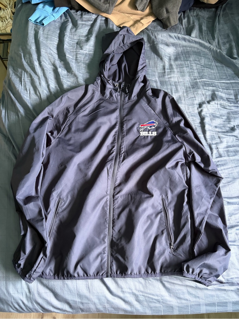 Buffalo Bills Navy Hooded Windbreaker Jacket